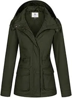 WenVen Women's Versatile Anorak Military Hooded Jacket Drawstring