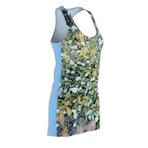 Women's Cut & Sew Racerback   Field of Flowers Blue Dress