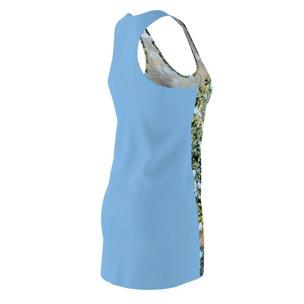 Women's Cut & Sew Racerback   Field of Flowers Blue Dress