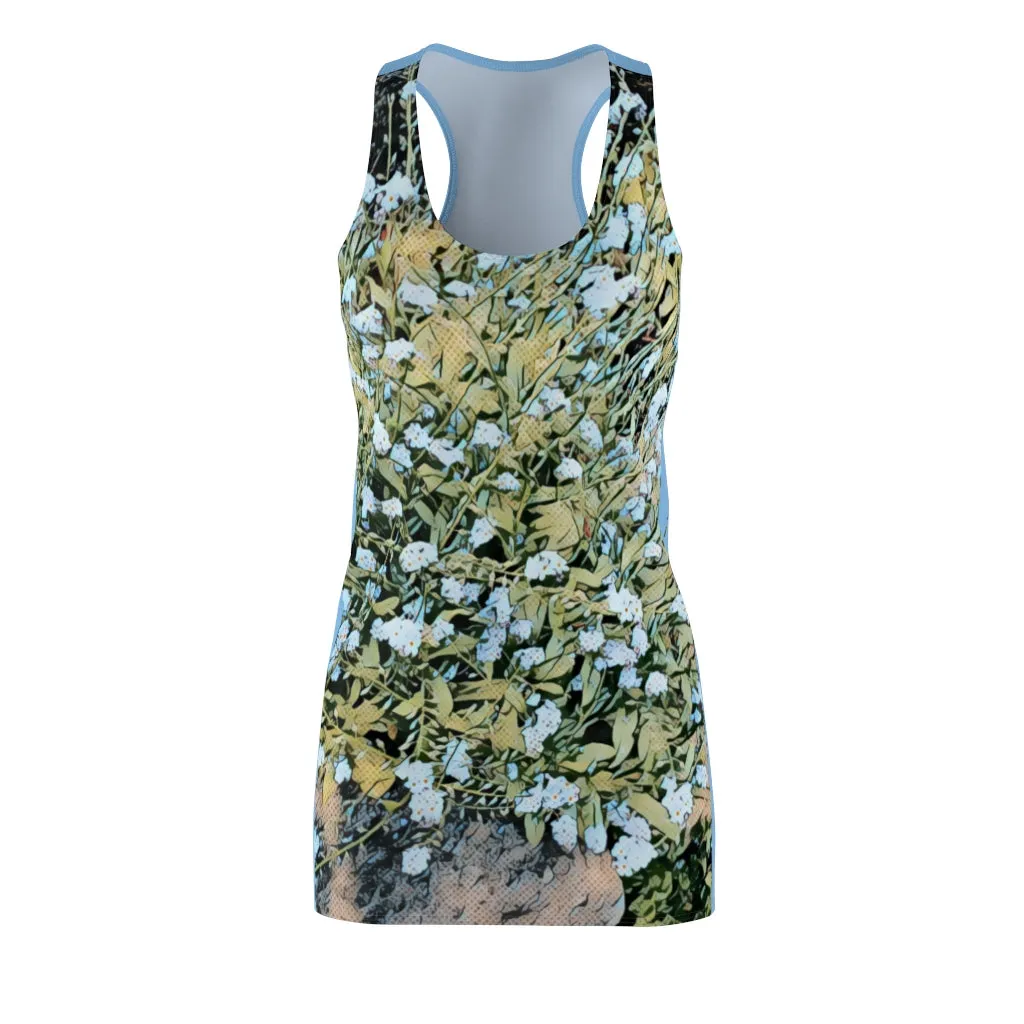 Women's Cut & Sew Racerback   Field of Flowers Blue Dress