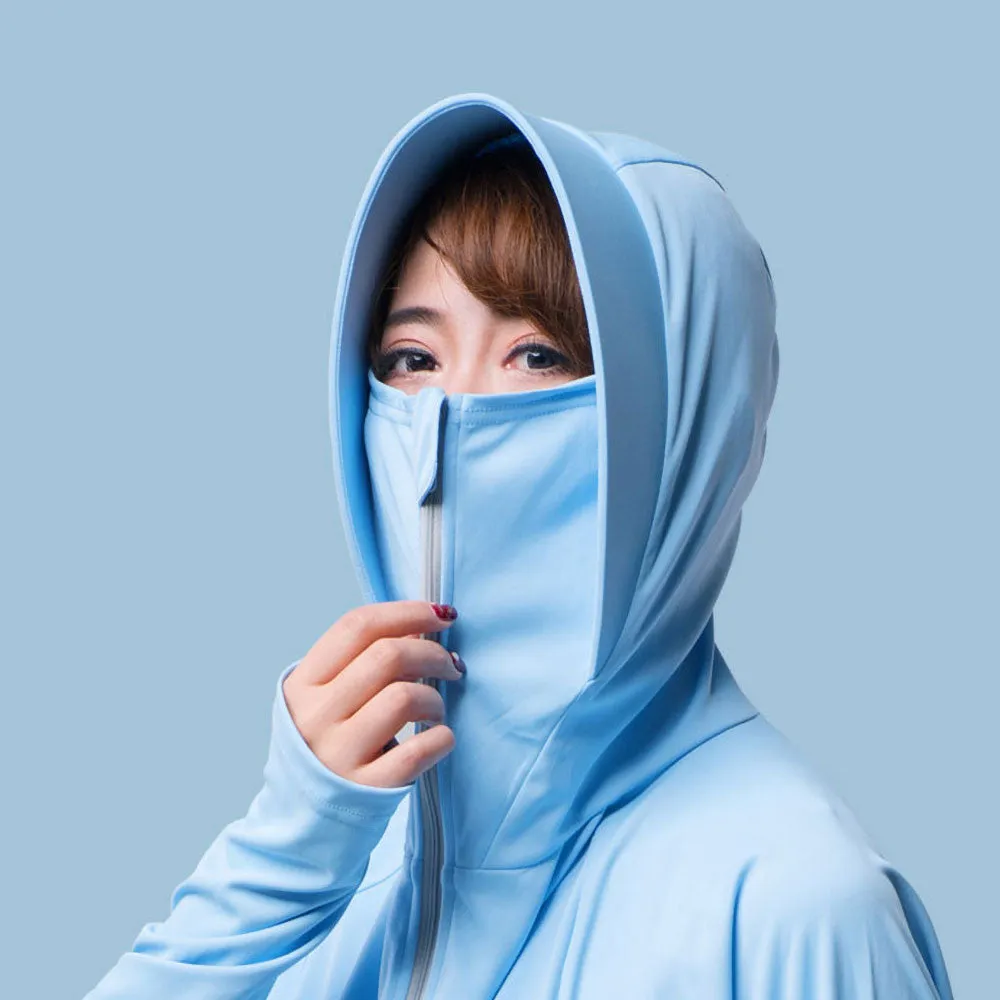Women's High Collar Hoodie UPF 50  Sun Protection Cloak