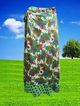 Women's Pink Purple Reversible Long Wrap Skirt One size