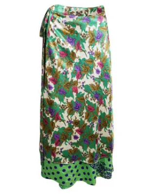Women's Pink Purple Reversible Long Wrap Skirt One size