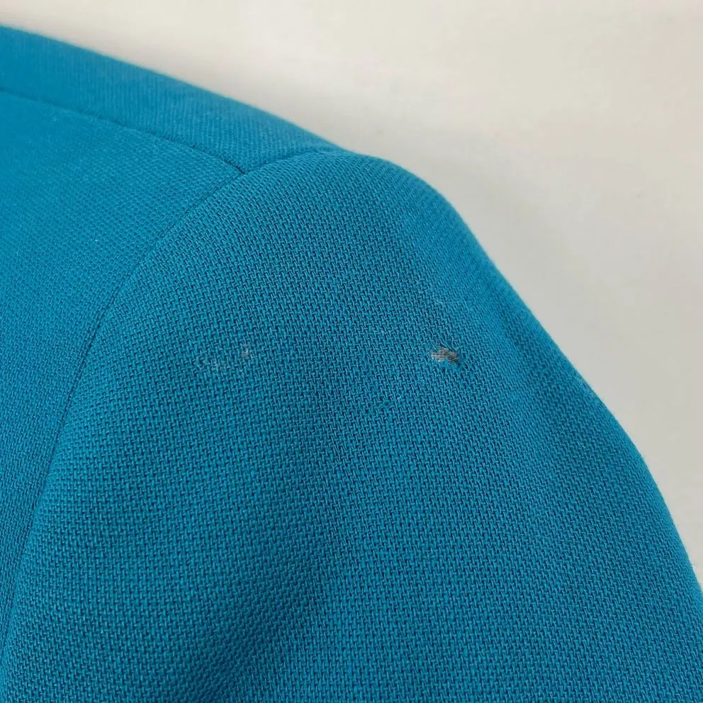 Women's Teal Black Accent Classic Blazer Jacket - No Tags