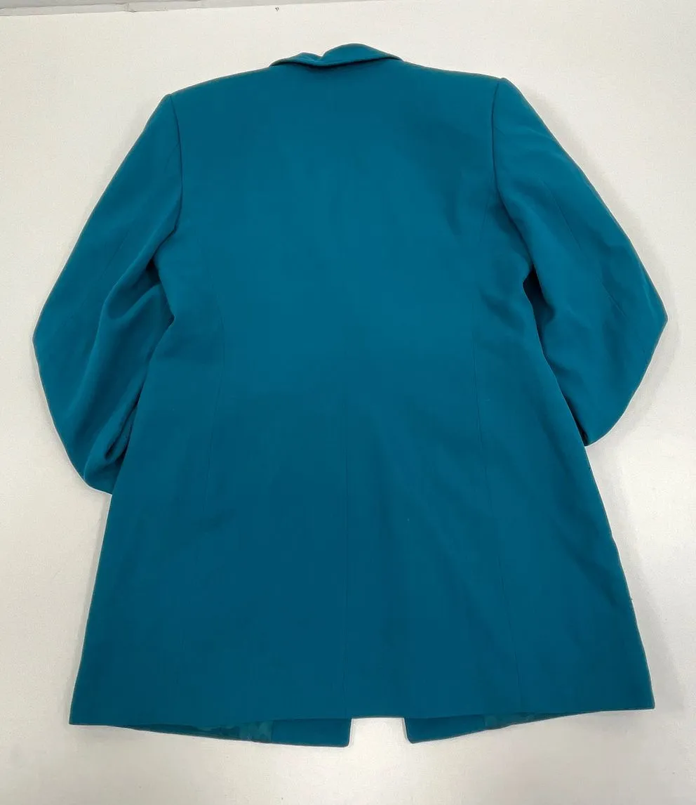 Women's Teal Black Accent Classic Blazer Jacket - No Tags