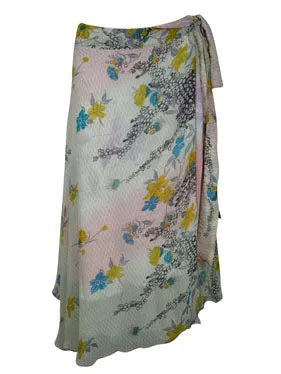 Womens Travel Fashion, Pink Printed  Wrap Skirts One size